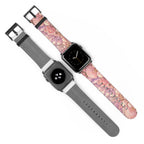 Lemurian Rose Crystal Garden Watch Band — Floral Magical Shell Pattern Apple Watch Strap