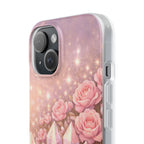 iPhone Case Lemurian Rose Crystal Garden — Sparkling Pastel Floral iPhone Cover