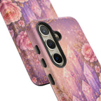 Samsung Galaxy Crystal Garden Phone Case — Pink Floral Crystal Phone Cover