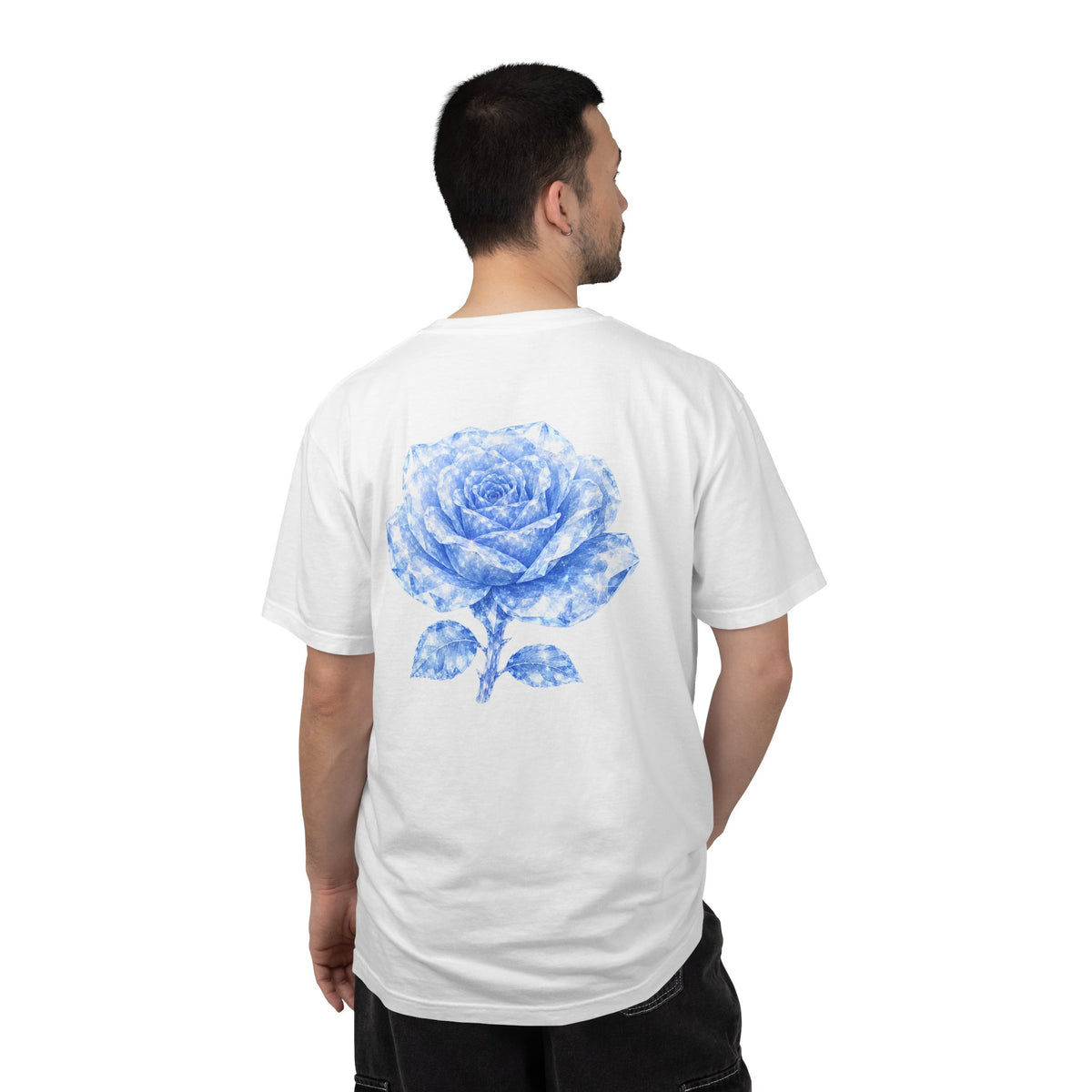 Celestite Rose Crystal Graphic T-Shirt — Chest & Back Floral Print