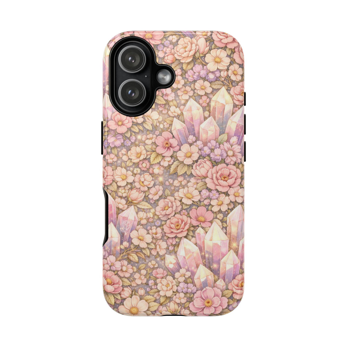 iPhone Case — Angelic Crystal Garden Phone Case — Pink Floral Quartz Protective Cover