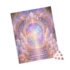 Lemurian Crystal Portal Jigsaw Puzzle — Ethereal Stairway to Light (110/252/520 pcs)