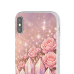 iPhone Case Lemurian Rose Crystal Garden — Sparkling Pastel Floral iPhone Cover
