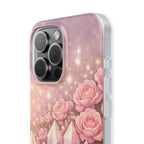 iPhone Case Lemurian Rose Crystal Garden — Sparkling Pastel Floral iPhone Cover