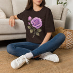 Vintage Purple Rose Floral T-Shirt — Master Portia's Rose Tee — The Sisterhood of The Rose