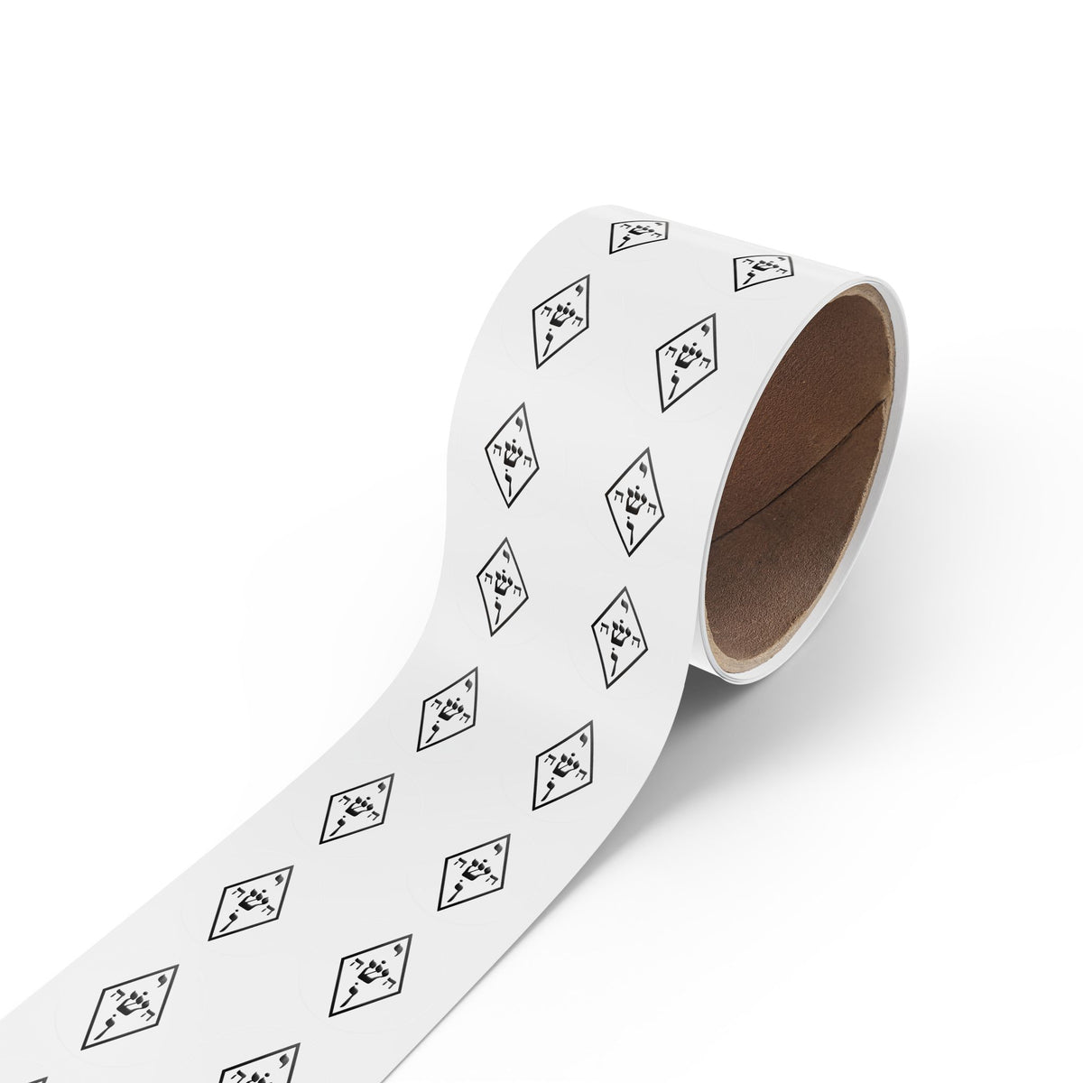 Black The Yoshua Radionic Symbol - Round Sticker Roll