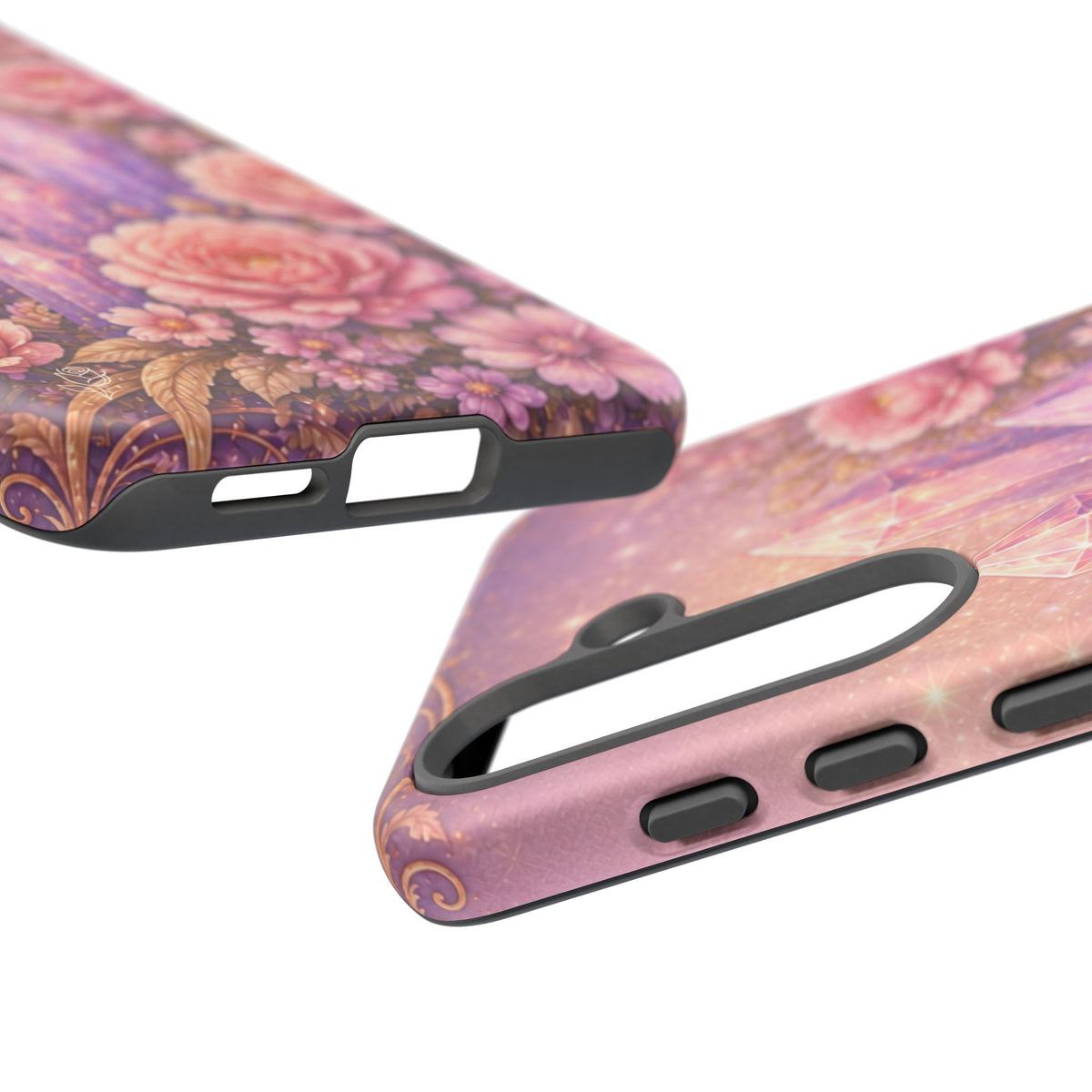 Samsung Galaxy Crystal Garden Phone Case — Pink Floral Crystal Phone Cover