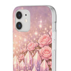 iPhone Case Lemurian Rose Crystal Garden — Sparkling Pastel Floral iPhone Cover