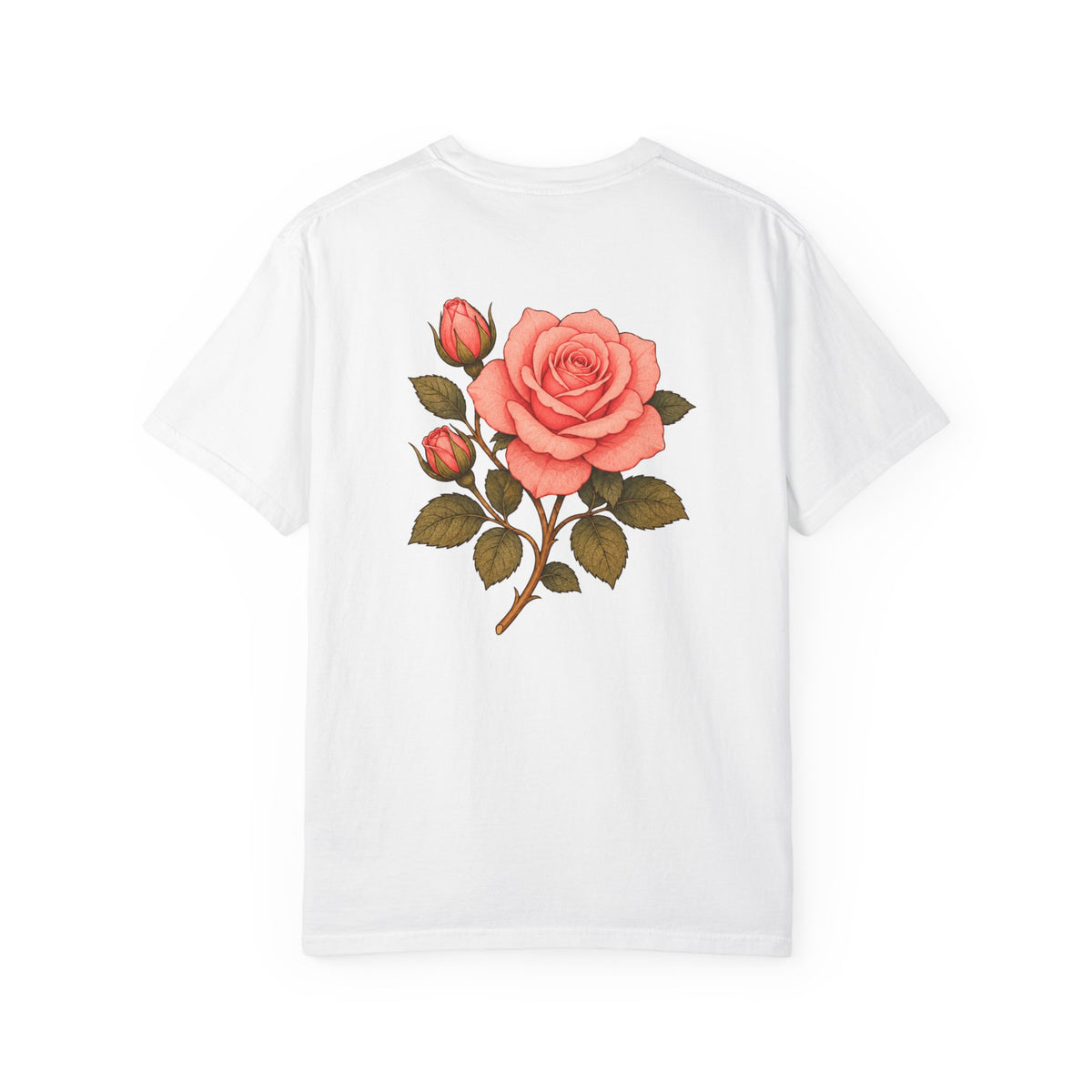 The Sisterhood of the Rose T-Shirt — Master Nada's Vintage Floral Chest & Back Print
