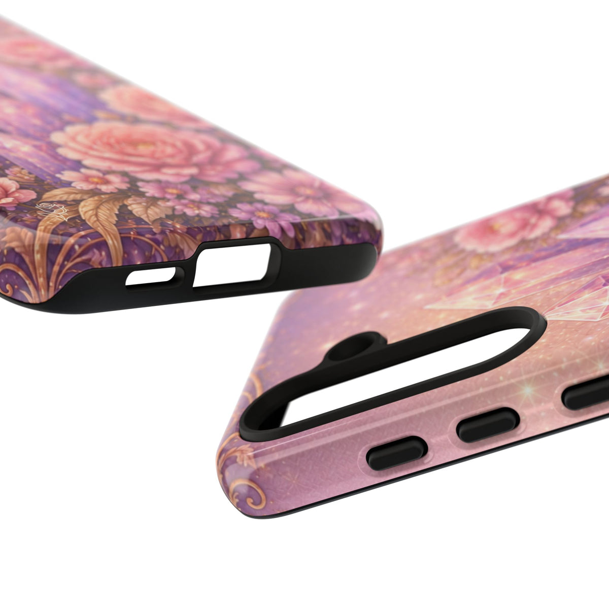 Samsung Galaxy Crystal Garden Phone Case — Pink Floral Crystal Phone Cover