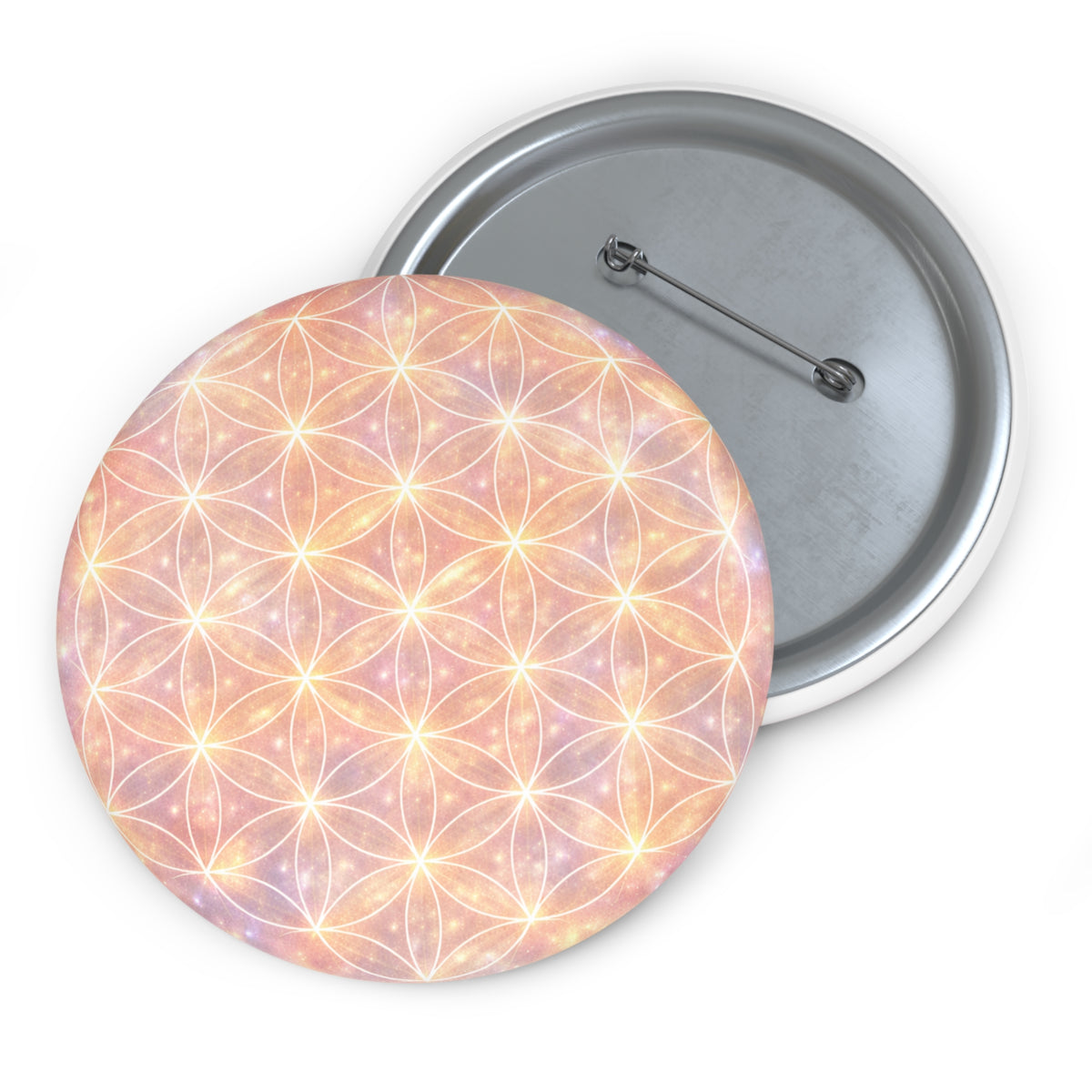 Flower of Life Pin Button —  Sacred Geometric Badge