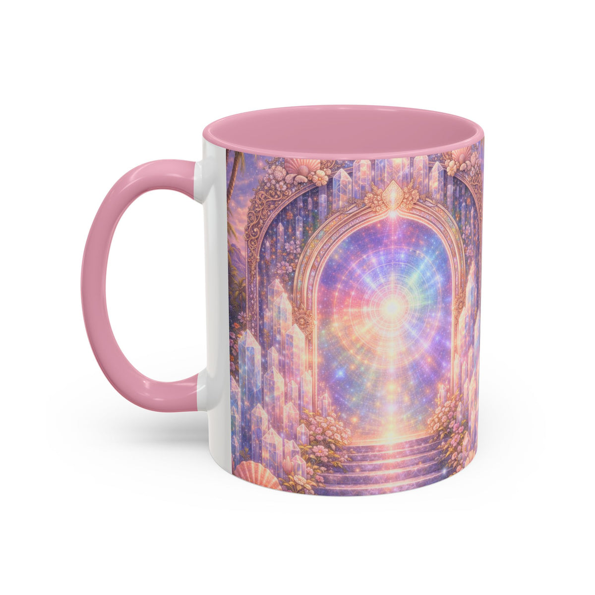 Lemurian Crystal Portal Ceramic Mug — Spiritual Crystal Gateway 11oz/15oz