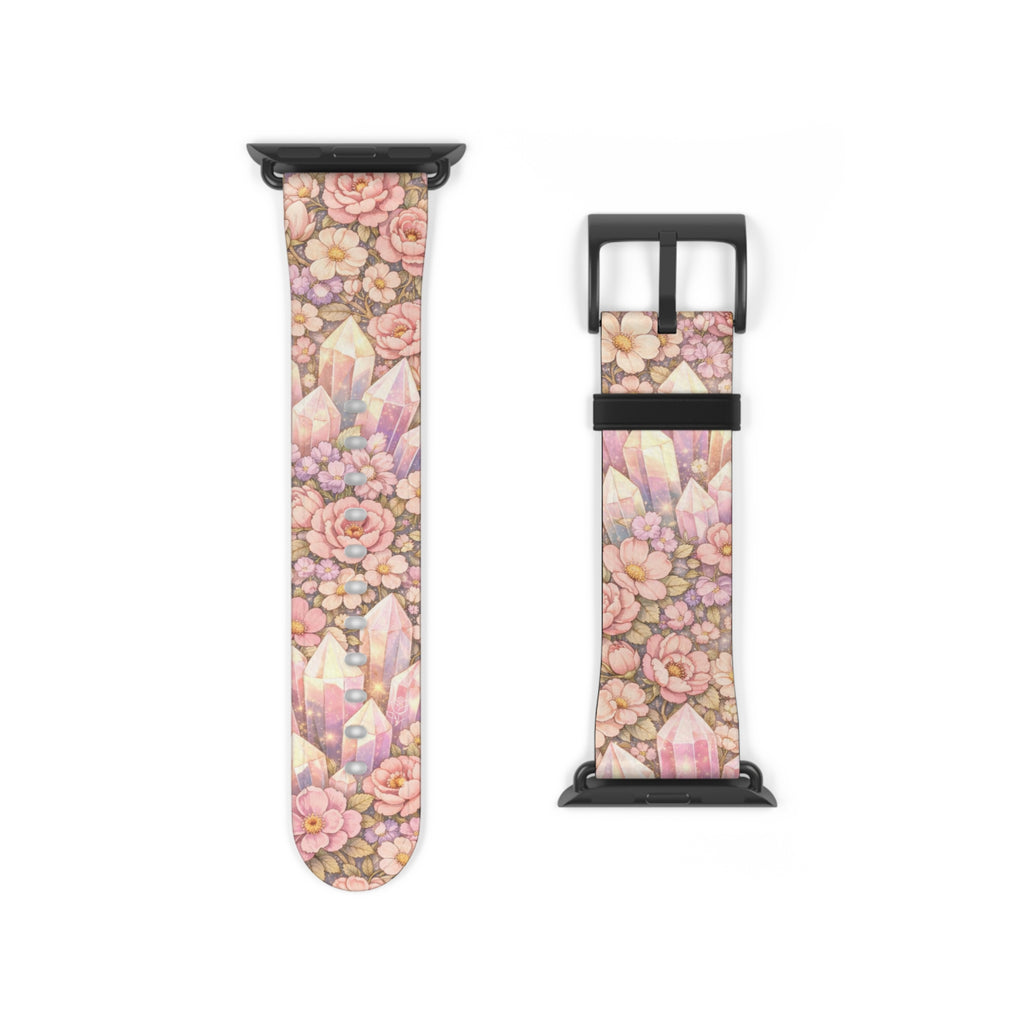 Floral Crystal Garden Watch Band — Pastel Angelical Pattern Apple Watch Strap