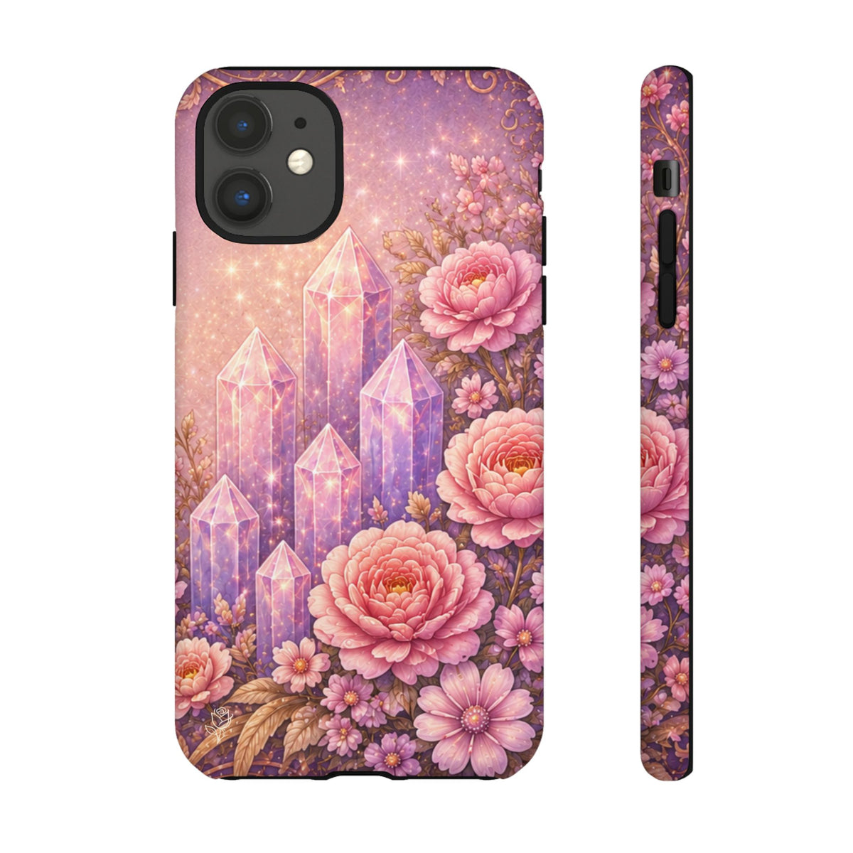 Lilac Quartz Garden Phone Case — Pink Floral Gemstone iPhone Cover