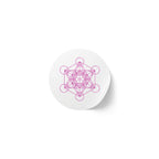 Pink Metatron's Cube Round Sticker Rolls — Sacred Geometry Labels (Pack)