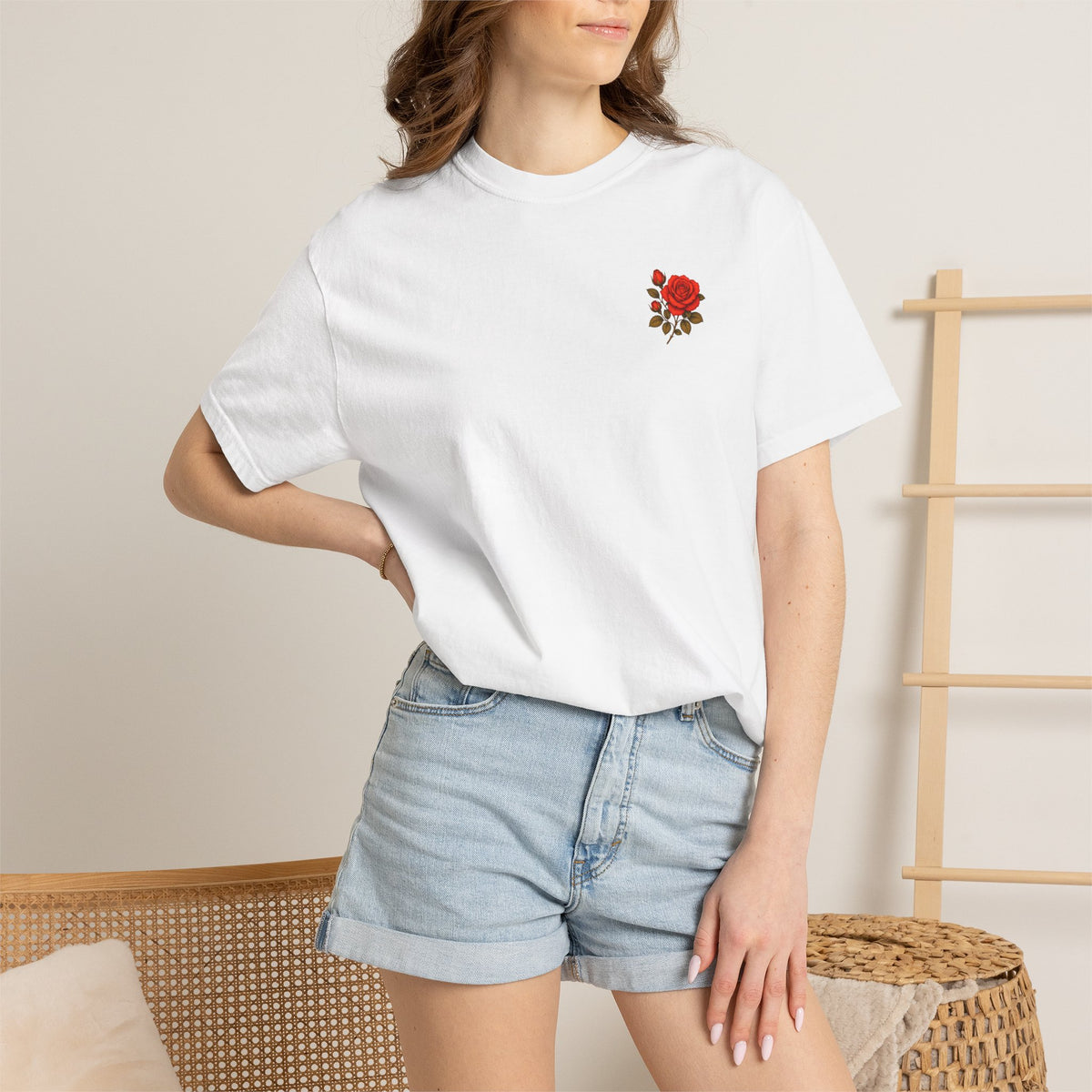 The Sisterhood of The Rose Graphic T-Shirt — Vintage Red Rose Back Print