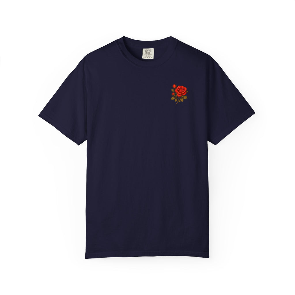 The Sisterhood of The Rose Graphic T-Shirt — Vintage Red Rose Back Print