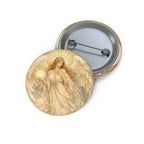 Birthday Angel Sitael Illustration Pin Button — Vintage Guardian Angel Badge