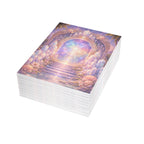 Lemurian Crystal Portal Greeting Card — Ethereal Crystal Stairway Blank Note (1/10/30/50 pcs)