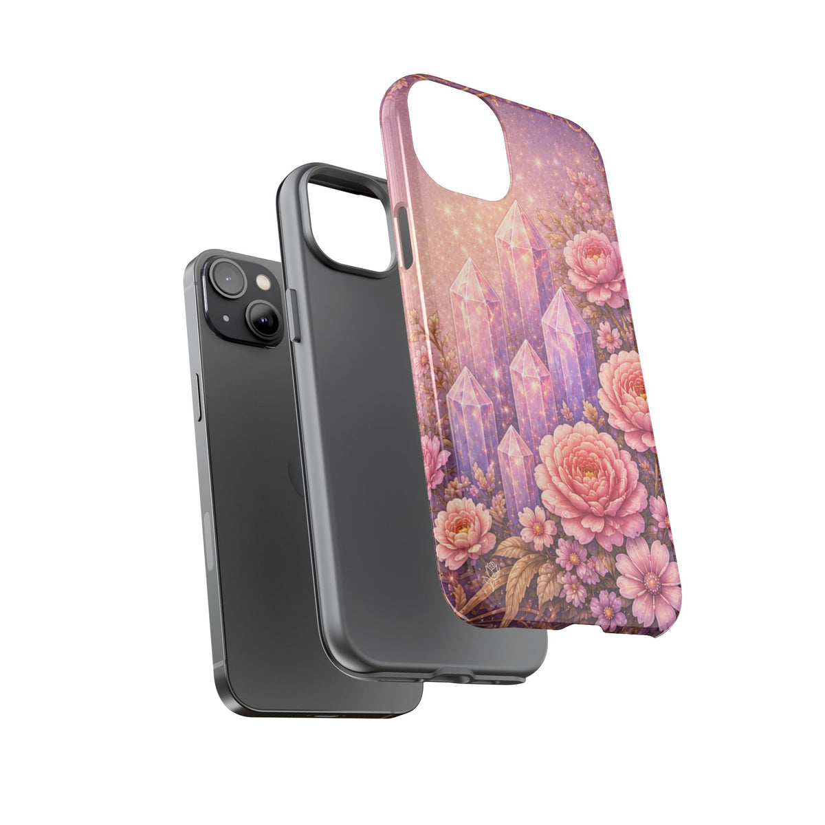 Lilac Quartz Garden Phone Case — Pink Floral Gemstone iPhone Cover
