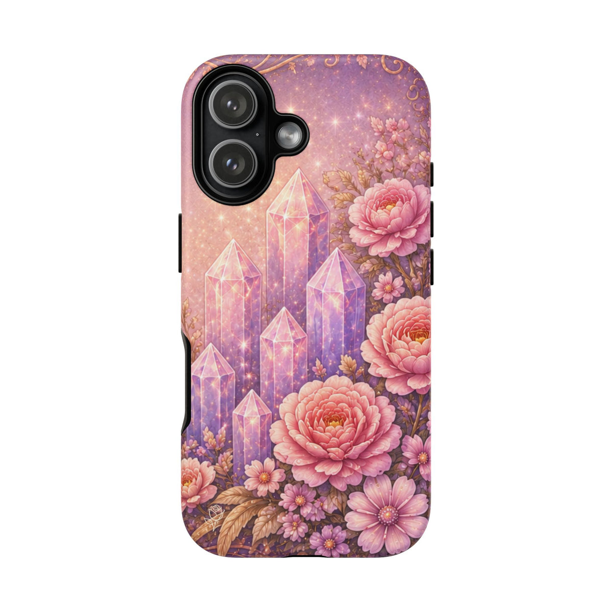 Lilac Quartz Garden Phone Case — Pink Floral Gemstone iPhone Cover