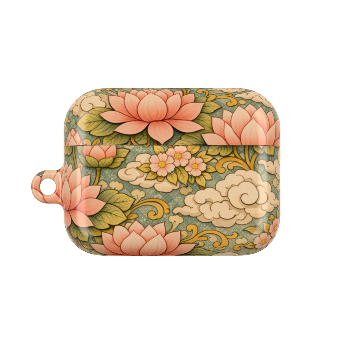 Bodhisattva Kwan Yin's Lotus AirPod Case — Vintage Botanical Pattern Protective Cover