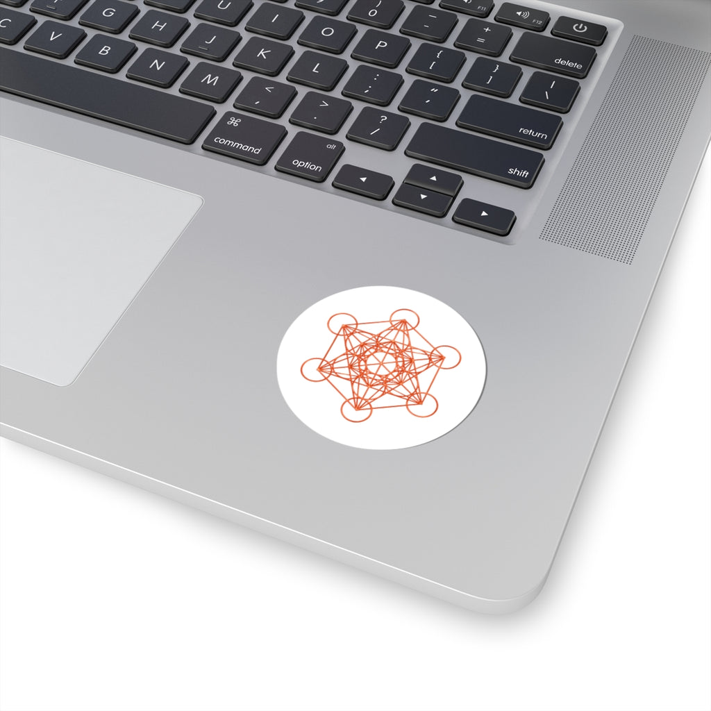 Copper Metatron's Cube Kiss-Cut Sticker — Sacred Geometry Decal