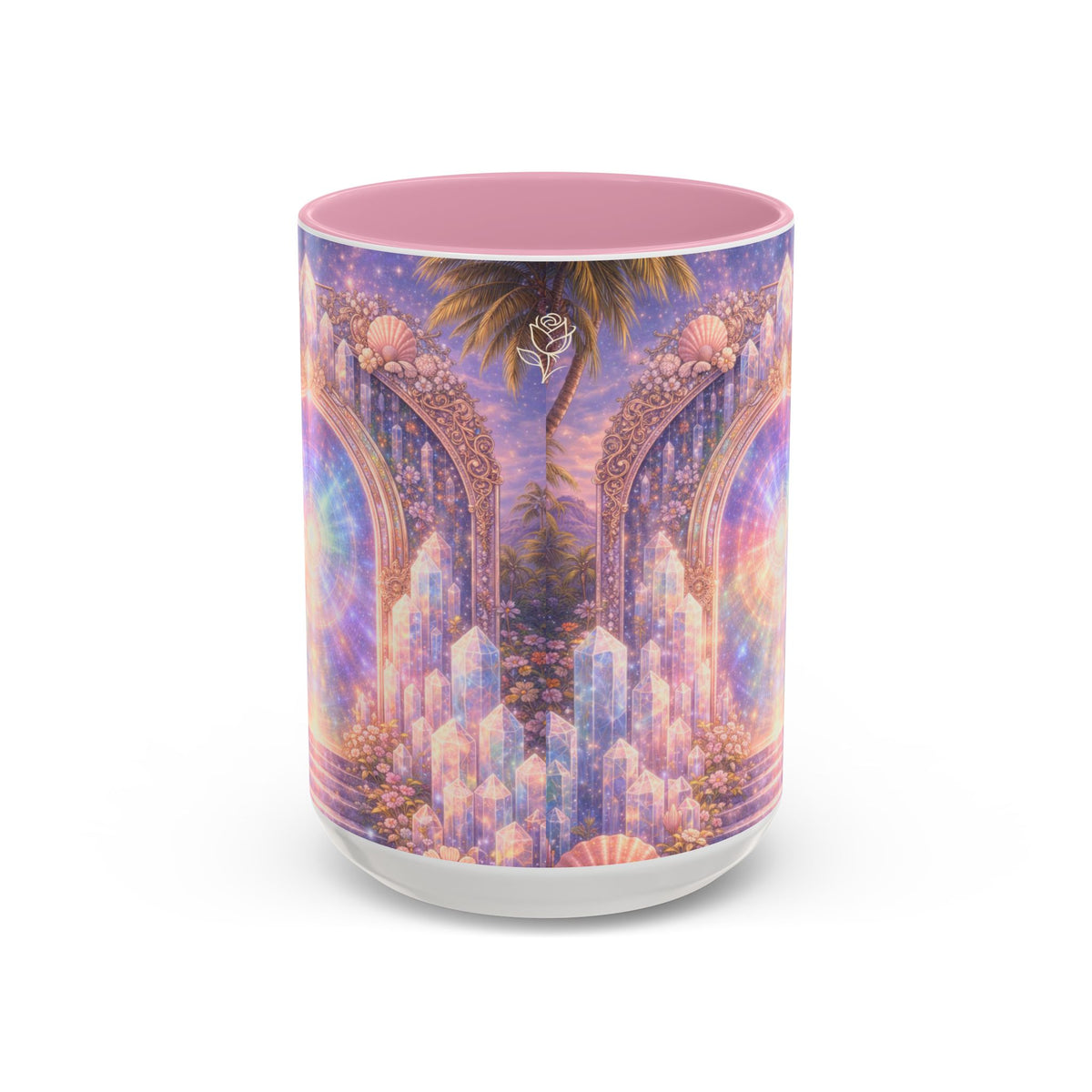 Lemurian Crystal Portal Ceramic Mug — Spiritual Crystal Gateway 11oz/15oz