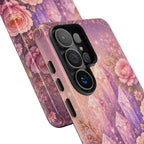 Samsung Galaxy Crystal Garden Phone Case — Pink Floral Crystal Phone Cover