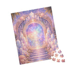 Lemurian Crystal Portal Jigsaw Puzzle — Ethereal Stairway to Light (110/252/520 pcs)