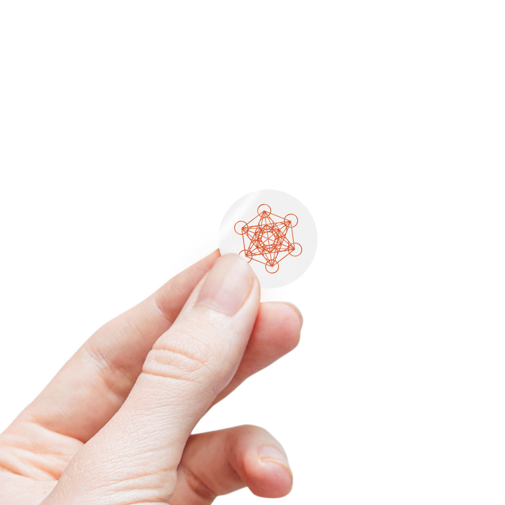 Copper Metatron's Cube Round Sticker Rolls — Sacred Geometry Labels (Pack)