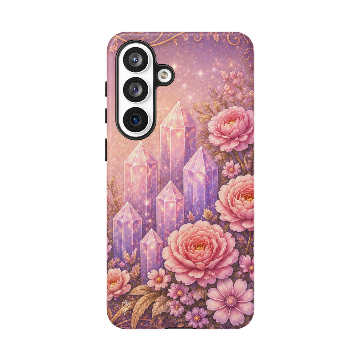 Samsung Galaxy Crystal Garden Phone Case — Pink Floral Crystal Phone Cover