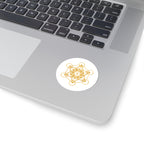 Gold Metatron's Cube Kiss-Cut Sticker — Sacred Geometry Decal