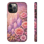 Lilac Quartz Garden Phone Case — Pink Floral Gemstone iPhone Cover