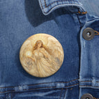 Birthday Angel Sitael Illustration Pin Button — Vintage Guardian Angel Badge