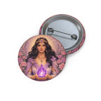 Master Portia Pin Button — Violet Flame Enamel Badge