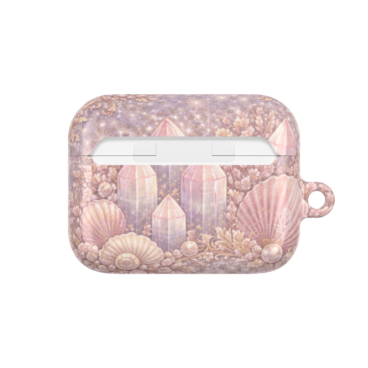 Lemurian Mermaid Crystal Garden AirPod Case — Pastel Seashell Protective Cover for AirPod