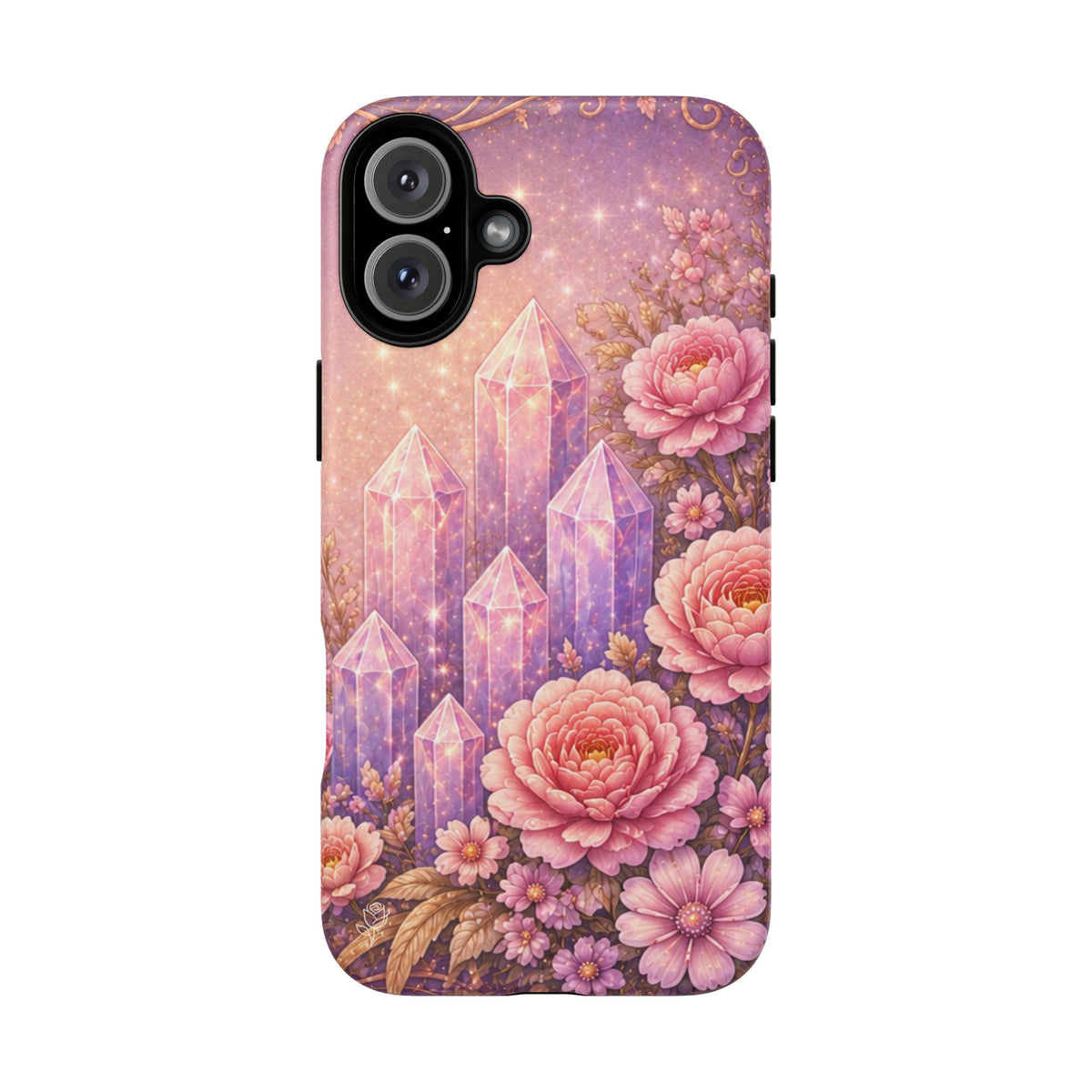 Lilac Quartz Garden Phone Case — Pink Floral Gemstone iPhone Cover
