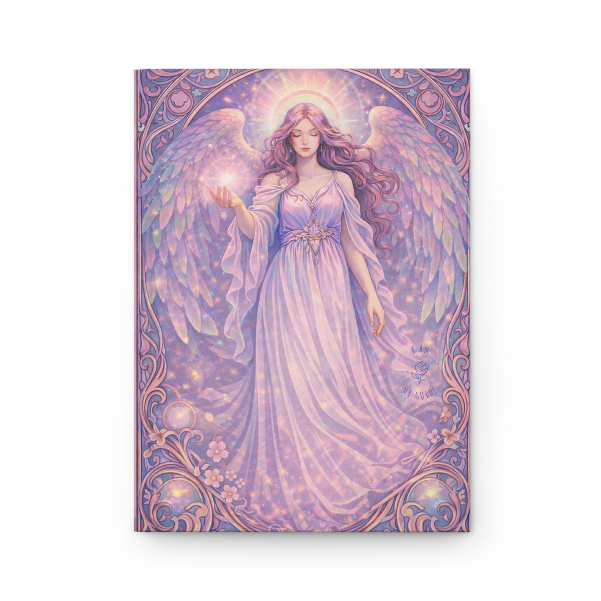 Birthday Angel Vehuiah Hardcover Journal (Lined Pages) — Lavender Guardian Notebook for Spiritual Reflection & Gift