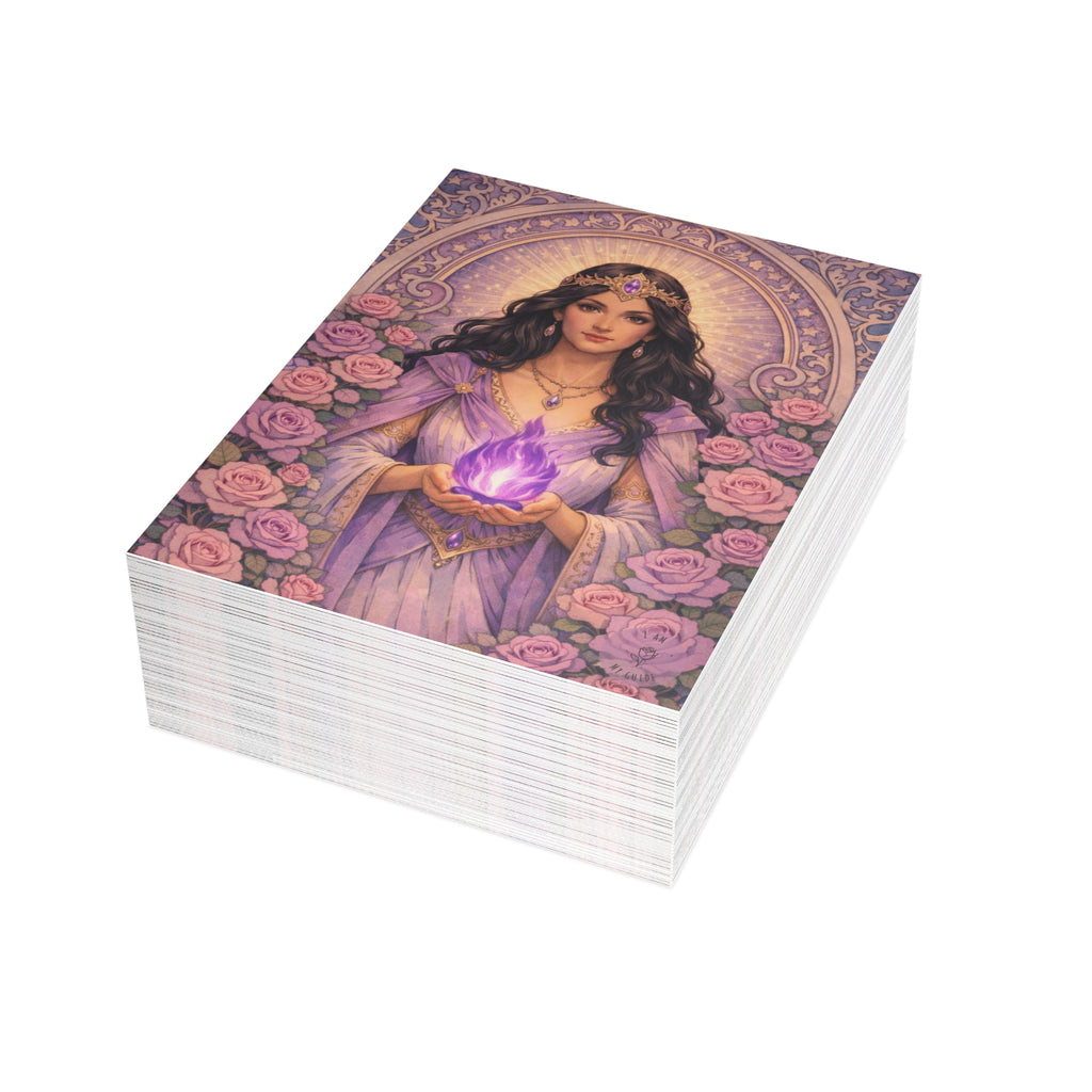 Master Portia Greeting Card — Violet Flame Greeting Card (Blank Inside)