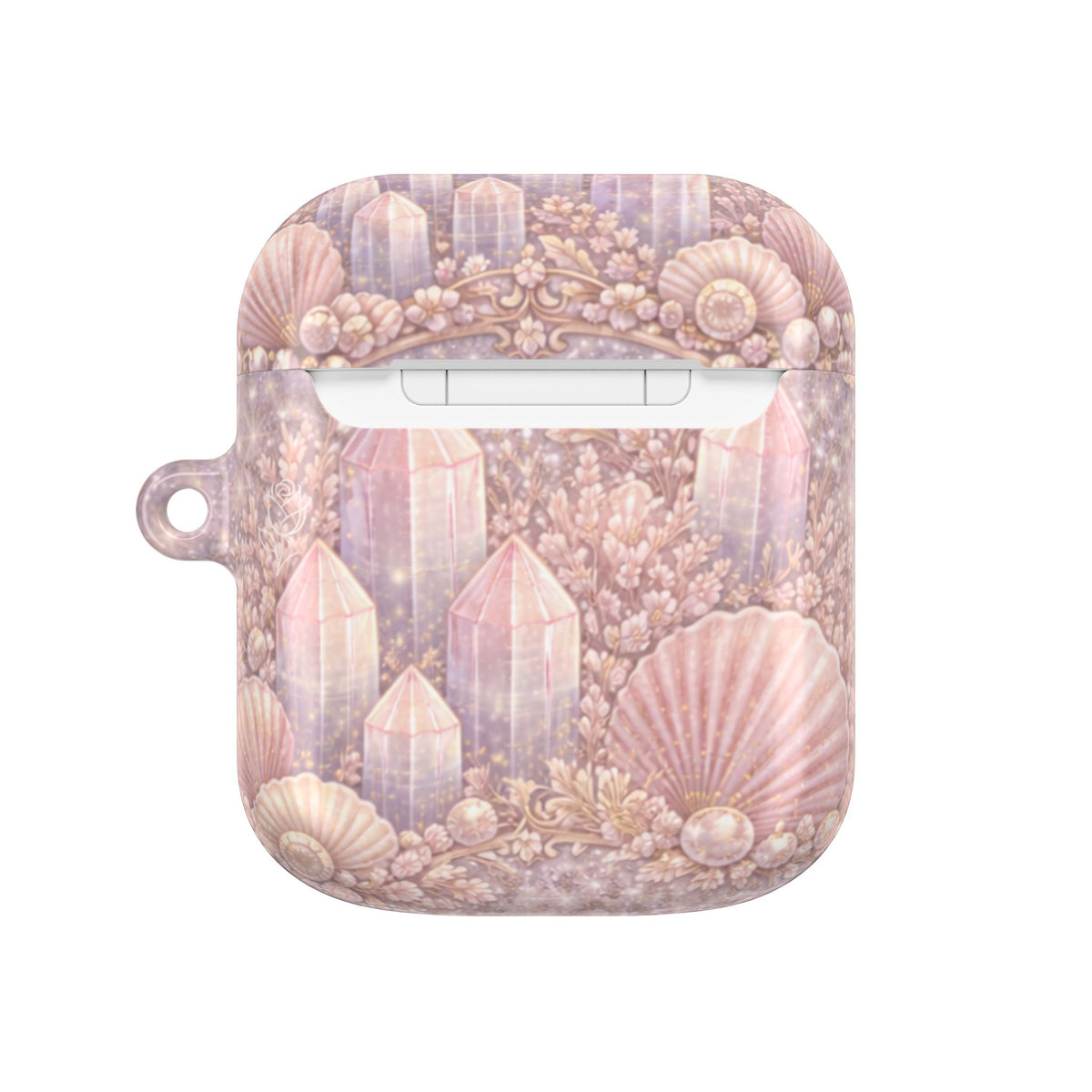 Lemurian Mermaid Crystal Garden AirPod Case — Pastel Seashell Protective Cover for AirPod