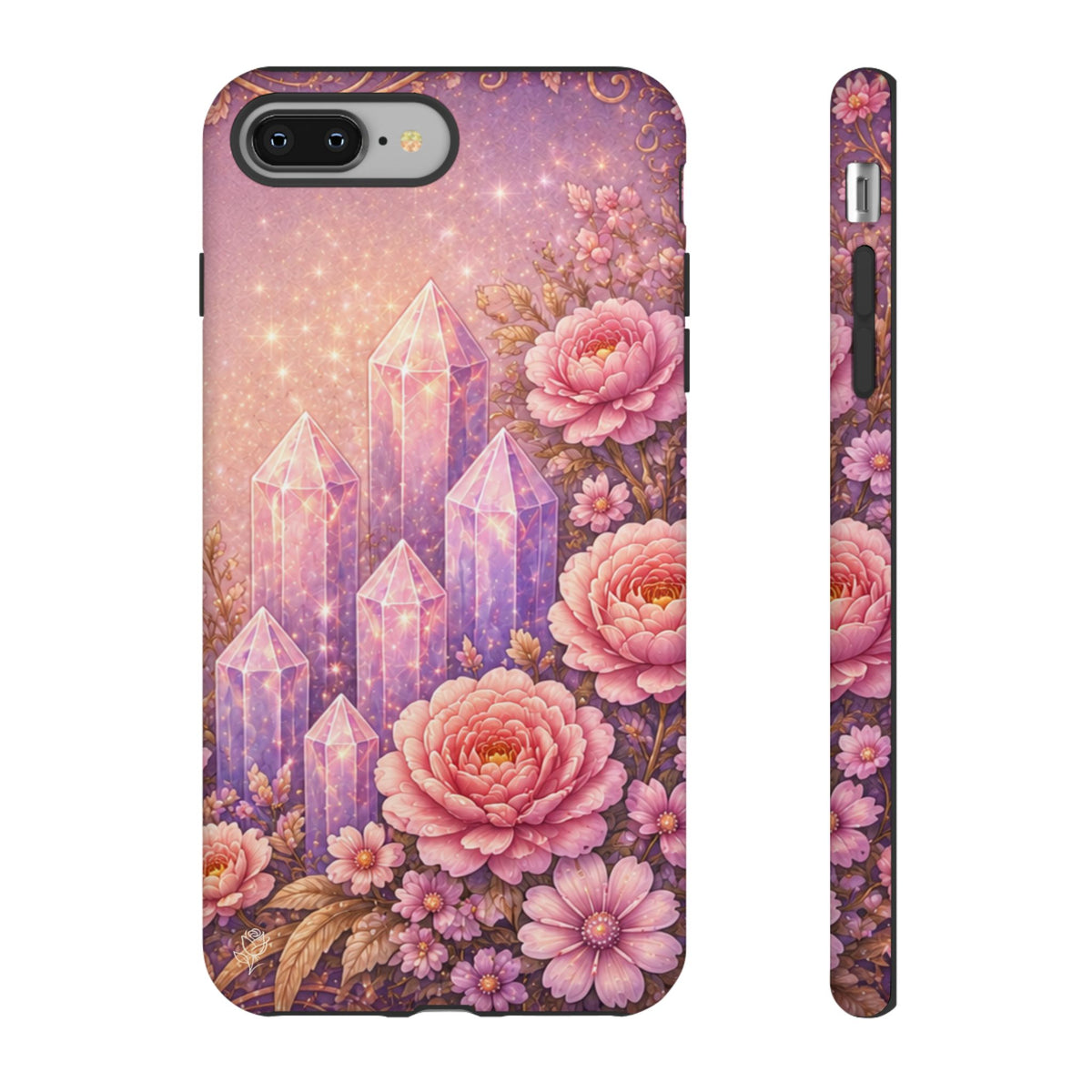 Lilac Quartz Garden Phone Case — Pink Floral Gemstone iPhone Cover