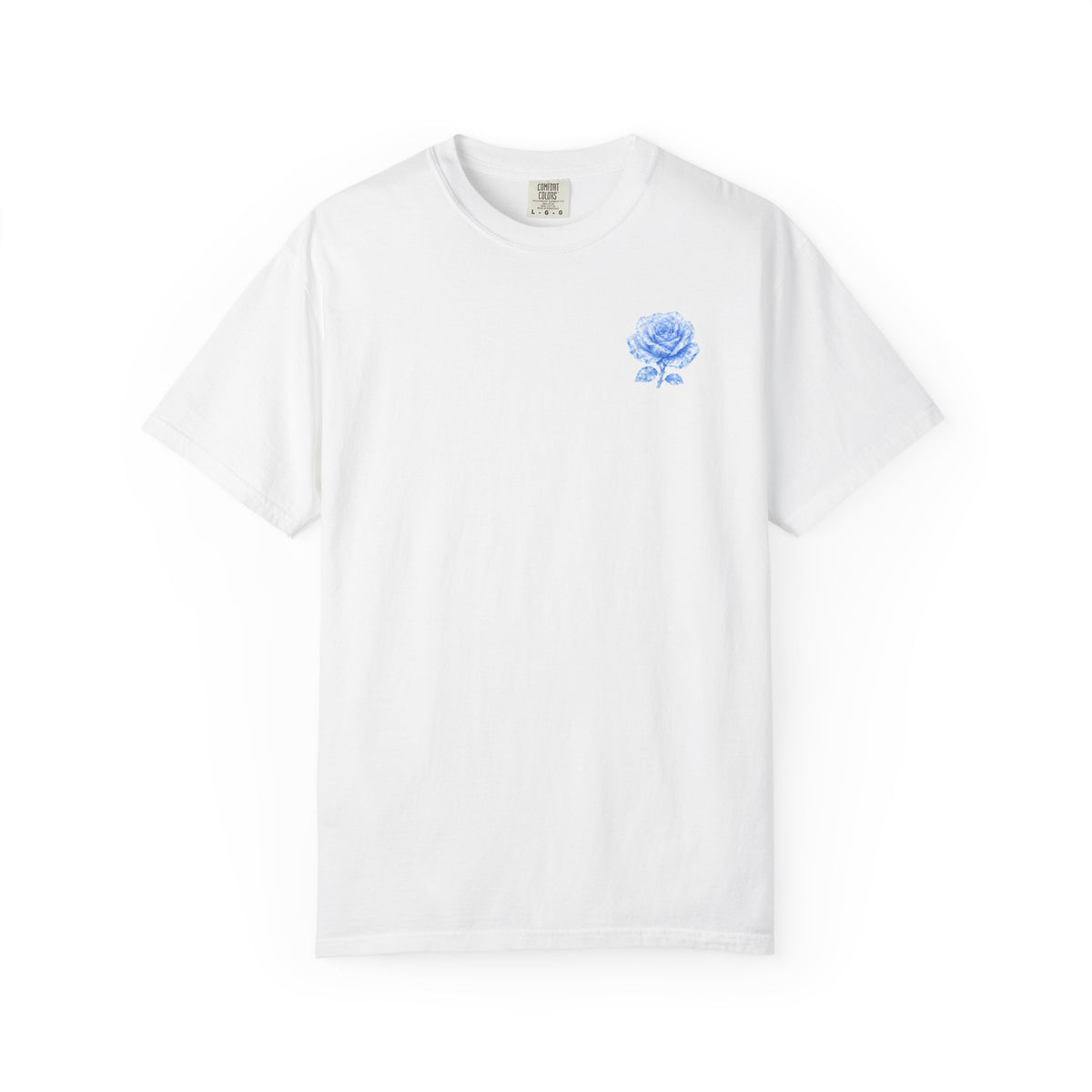 Celestite Rose Crystal Graphic T-Shirt — Chest & Back Floral Print