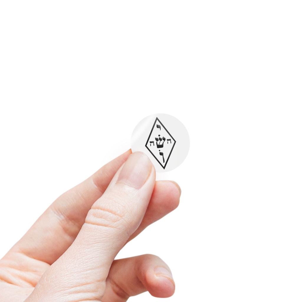 Black The Yoshua Radionic Symbol - Round Sticker Roll