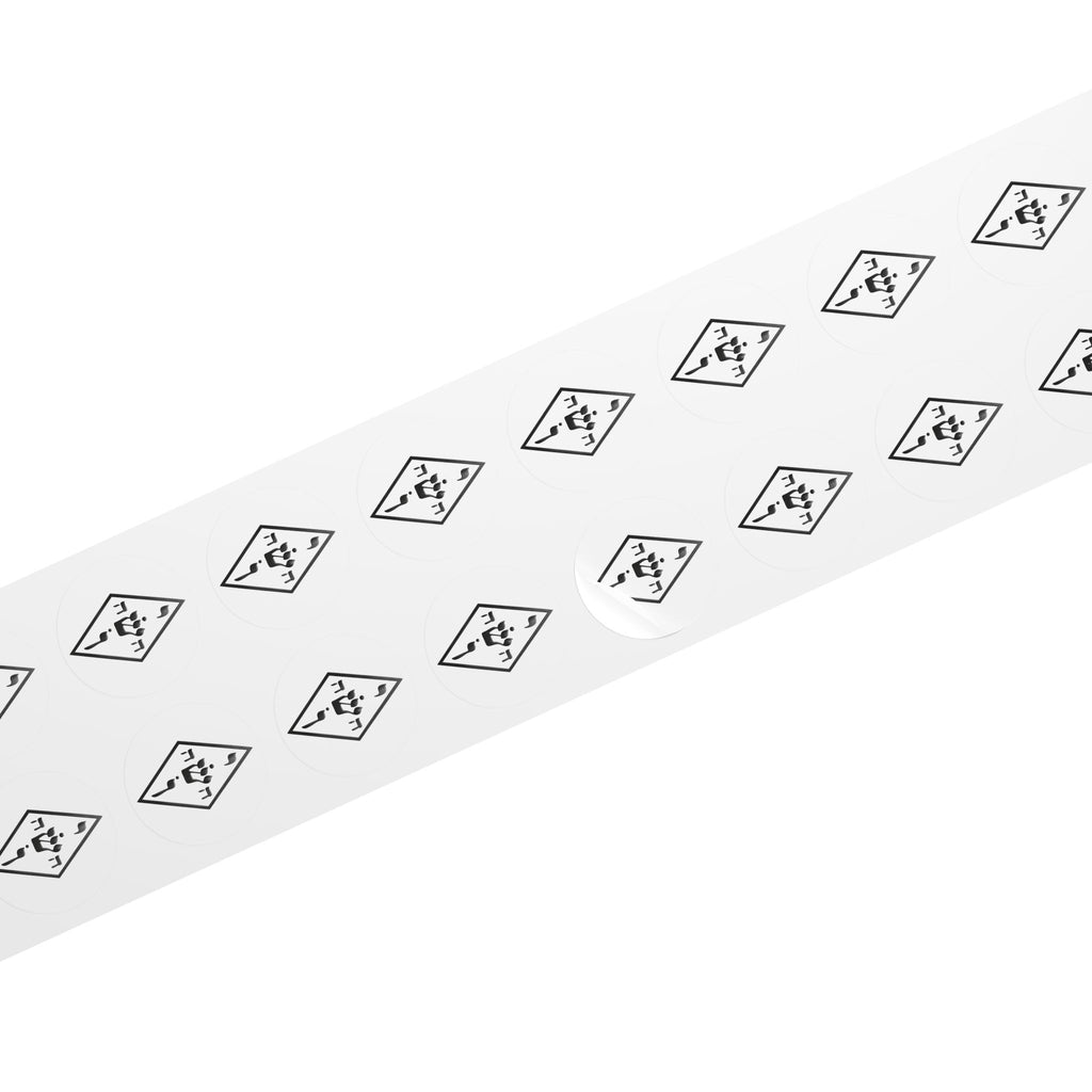Black The Yoshua Radionic Symbol - Round Sticker Roll