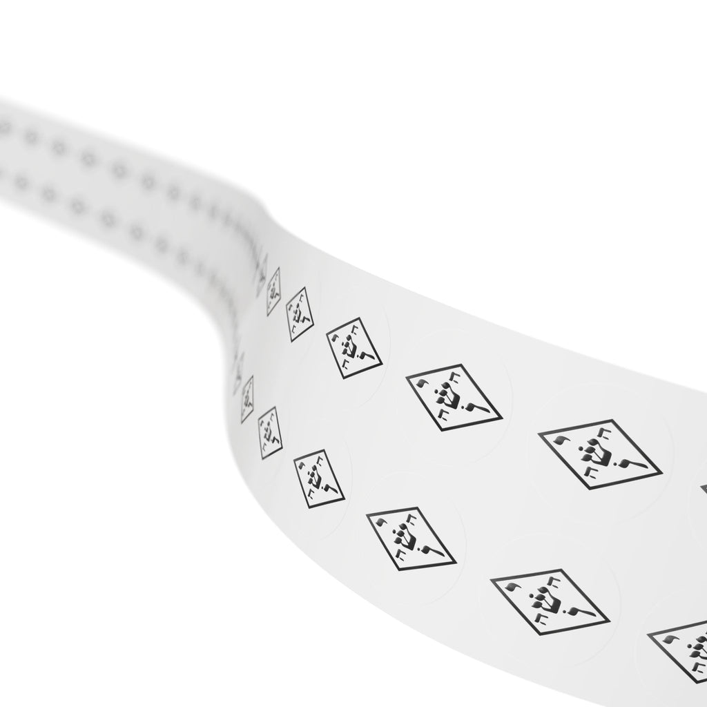 Black The Yoshua Radionic Symbol - Round Sticker Roll