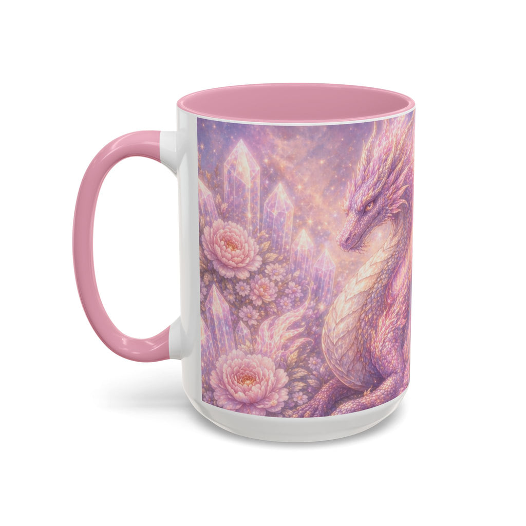 Lilac Fire Dragon Mug — 11oz/15oz Colorful Ceramic Coffee Cup