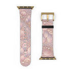 Lemurian Mermaid Crystal Garden Pattern iWatch Band — Pink Seashell Apple Watch Strap