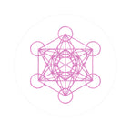 Pink Metatron's Cube Kiss-Cut Sticker — Sacred Geometry Decal