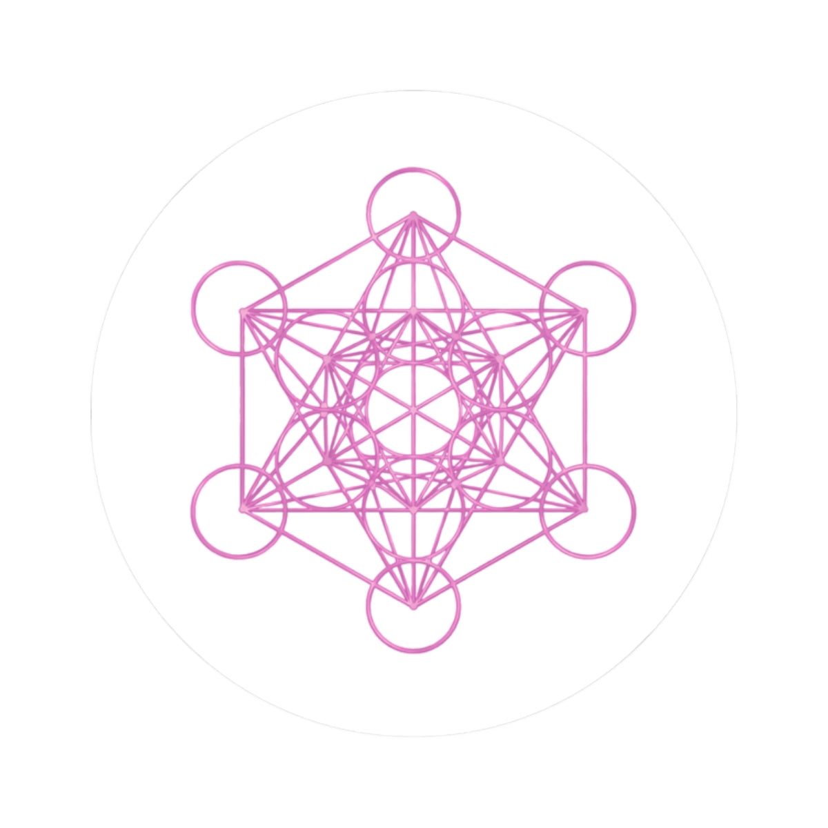 Pink Metatron's Cube Kiss-Cut Sticker — Sacred Geometry Decal